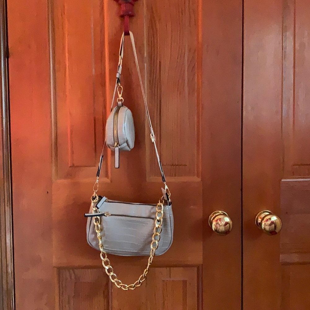 Tan Snakeskin Crossbody Bag